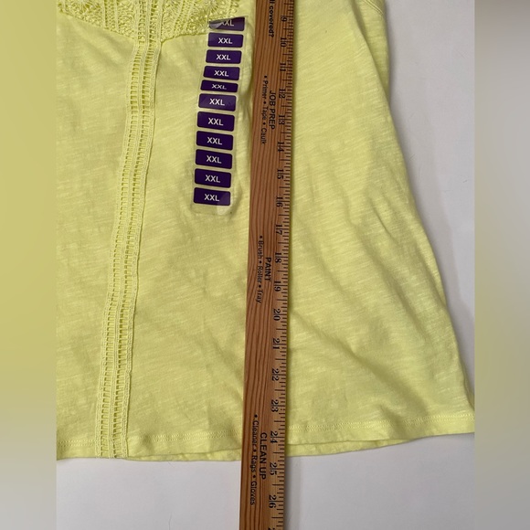 NWT Rafaella Yellow Tank Top Lace Trim Sleeveless MSRP $59 Women’s Size XXL - Picture 5 of 11